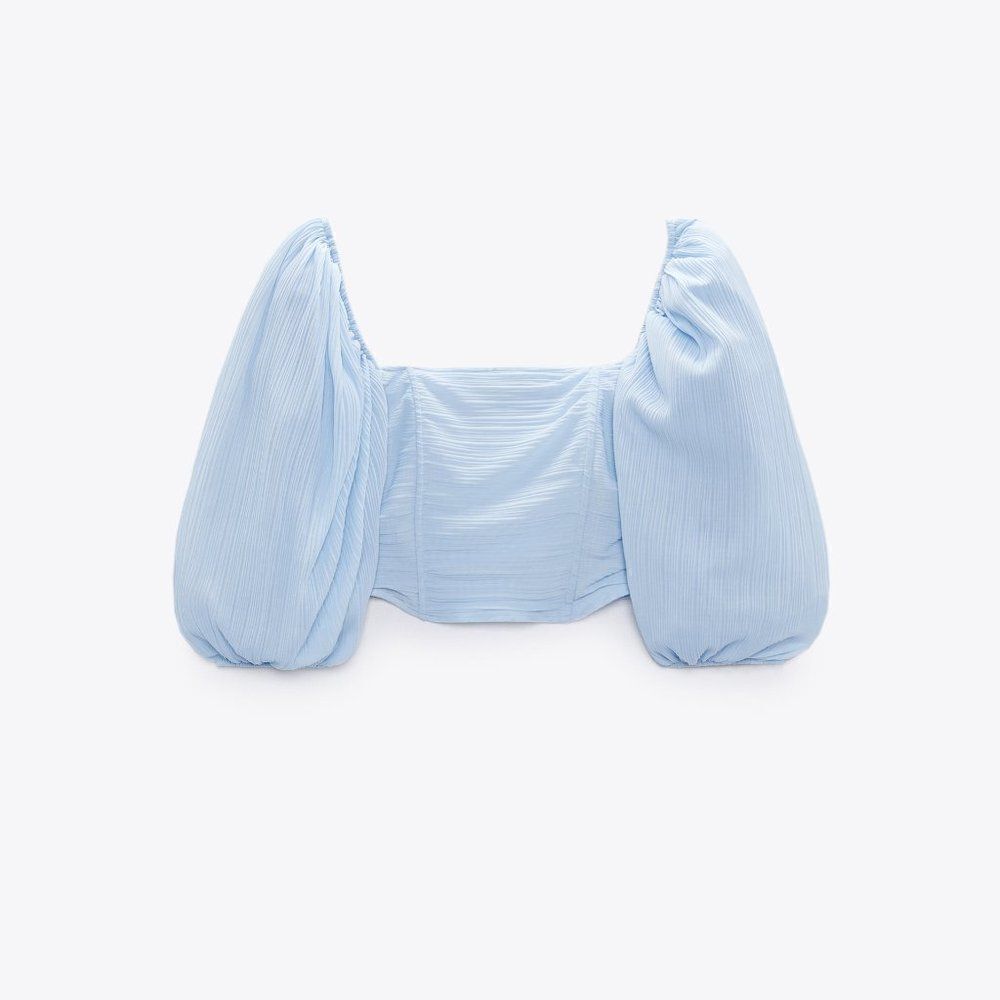 Zara ORGANZA VOLUMINOUS TOP NWT - Picture 7 of 10